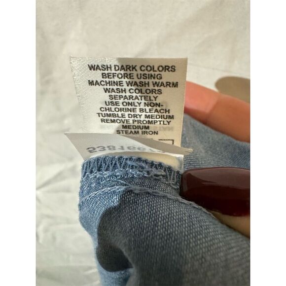 Jessica London Women's Size 20 W Blue Denim Button-Up Shirt Western Minimilist - Picture 9 of 9